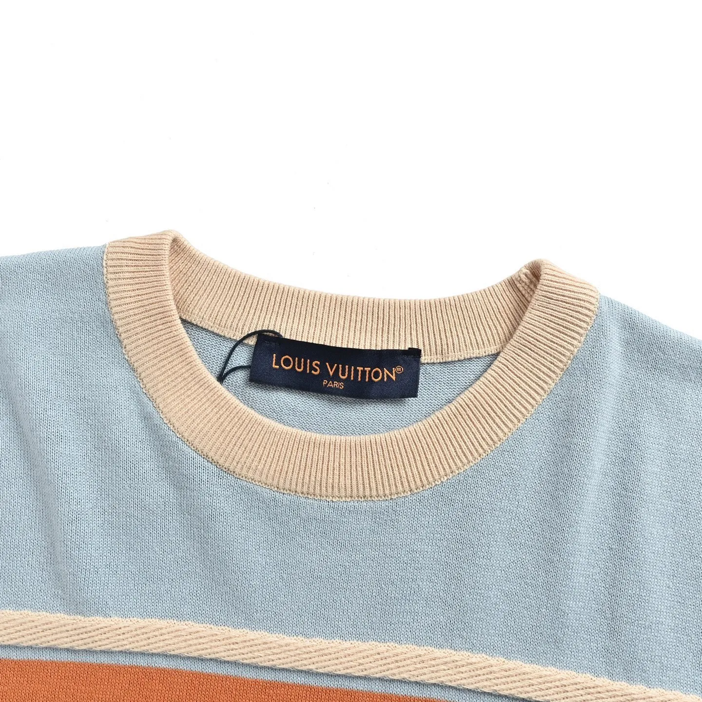 Louis Vuitton/Louis Vuitton 26ss contrasting color patchwork striped knitted short sleeves